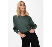 Strickpullover ONLY "ONLADALINE L/S SHORT PULLO KNT NOOS", Damen, Gr. M, grün (balsam grün), Strick, Obermaterial: 80% Viskose, 20% Nylon, unifarben, regular fit normal, U-Boot-Ausschnitt, Rippstrickb