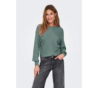 Strickpullover ONLY "ONLADALINE L/S SHORT PULLO KNT NOOS", Damen, Gr. M, grün (chinois grün), Strick, Obermaterial: 80% Viskose, 20% Nylon, unifarben, regular fit normal, U-Boot-Ausschnitt, Rippstrick
