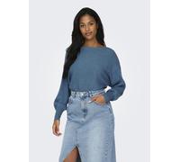 ONLY Damen Onladaline L/S Short Pullo KNT Noos Strickpullover Mit U-Boot-Ausschnitt 15226298,Coronet Blue W. Melange,S