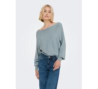 Strickpullover ONLY "ONLADALINE L/S SHORT PULLO KNT NOOS", Damen, Gr. S, grau (arona detail:with melange), Strick, Obermaterial: 80% Viskose, 20% Nylon, meliert, regular fit normal, U-Boot-Ausschnitt,