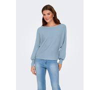 Strickpullover ONLY "ONLADALINE L/S SHORT PULLO KNT NOOS", Damen, Gr. XS, blau (celestial blau), Strick, Obermaterial: 80% Viskose, 20% Nylon, unifarben, regular fit normal, U-Boot-Ausschnitt, Rippstr