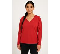 Strickpullover ONLY "ONLAMALIO LIFE LS V-NECK KNT", Damen, Gr. XS, salsa, Strick, Obermaterial: 100% Polyester, unifarben, oversize, V-Ausschnitt, Pullover Strickpullover (79408550-XS) salsa