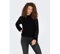 Strickpullover ONLY "ONLANNELINA LS HIGHNECK KNT", Damen, Gr. S, schwarz, Strick, Obermaterial: 50% Polyester, 33% Viskose, 17% Modal, unifarben, regular fit, Pullover Strickpullover (15758814-S) schw