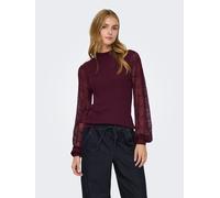 Strickpullover ONLY "ONLANNELINA LS HIGHNECK KNT", Damen, Gr. XL, winetasting, Strick, Obermaterial: 50% Polyester, 33% Viskose, 17% Modal, unifarben, regular fit, Pullover Strickpullover (18795234-XL