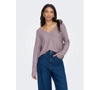 Strickpullover ONLY "ONLARIZONA LS SEQUINS V-NECK PUL KNT", Damen, Gr. XS, nirvana detail:melange, silber sequins, Strick, Obermaterial: 58% Polyacryl, 23% Nylon, 12% Polyester, 5% metallisierte Faser