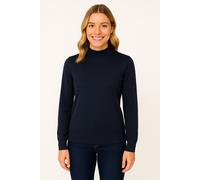 Strickpullover ONLY "ONLBIRTHE O-NECK PULLOVER ZL KNT", Damen, Gr. S, navy blazer, Strick, Obermaterial: 50% Viskose, 27% Nylon, 23% Polyester, unifarben, normal, hoch geschlossener Ausschnitt, Pullov