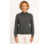 Strickpullover ONLY "ONLBIRTHE O-NECK PULLOVER ZL KNT", Damen, Gr. XS, medium grau melange, Strick, Obermaterial: 50% Viskose, 27% Nylon, 23% Polyester, unifarben, normal, hoch geschlossener Ausschnit