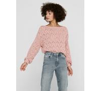 ONLY Damen strukturierter Strickpullover mit Lochmuster ONLBrynn Life Structure 15222853 Adobe Rose L