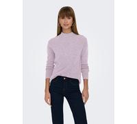 Strickpullover ONLY "ONLCAMILLA O-NECK L/S PULLOVER KNT", Damen, Gr. M, lavendula detail:melange, Strick, Obermaterial: 74% Polyacryl, 24% Polyester, 2% Elasthan, meliert, regular fit, Rundhals, Rippb