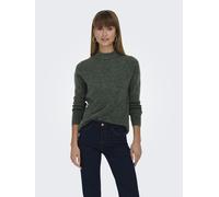 Strickpullover ONLY "ONLCAMILLA O-NECK L/S PULLOVER KNT", Damen, Gr. S, grün (pine grove detail:melange), Strick, Obermaterial: 74% Polyacryl, 24% Polyester, 2% Elasthan, meliert, unifarben, regular f