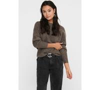 Strickpullover ONLY "ONLDANIELLA L/S PULLOVER KNT NOOS", Damen, Gr. M, braun (major braun melange), Strick, Obermaterial: 77% Polyacryl, 19% Polyester, 4% Elasthan, meliert, regular fit normal, Rundha