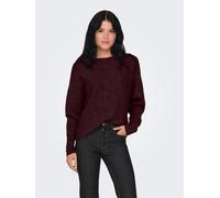 Strickpullover ONLY "ONLDANIELLA L/S PULLOVER KNT NOOS", Damen, Gr. M, rot (mauve wine detail:melange), Strick, Obermaterial: 77% Polyacryl, 19% Polyester, 4% Elasthan, unifarben, regular fit normal,