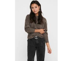 Strickpullover ONLY "ONLDANIELLA L/S PULLOVER KNT NOOS", Damen, Gr. S, braun (major braun melange), Strick, Obermaterial: 77% Polyacryl, 19% Polyester, 4% Elasthan, meliert, regular fit normal, Rundha