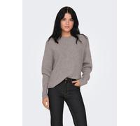 Strickpullover ONLY "ONLDANIELLA L/S PULLOVER KNT NOOS", Damen, Gr. XS, satellite detail:melange, Strick, Obermaterial: 77% Polyacryl, 19% Polyester, 4% Elasthan, meliert, regular fit normal, Rundhals