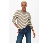 Strickpullover ONLY "ONLELIZA L/S PULLOVER KNT NOOS" Gr. M (38), beige (mermaid stripes wg) Damen Pullover (11489739-M) mermaid stripes wg