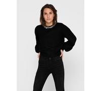 Strickpullover ONLY "ONLELSA L/S PULLOVER KNT NOOS", Damen, Gr. 3XL, schwarz, Strick, Obermaterial: 70% Polyacryl, 28% Polyester, 2% Elasthan, unifarben, regular fit hüftlang, Rundhals, Rippbündchen,