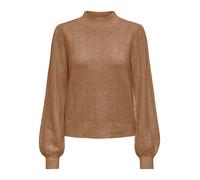Strickpullover ONLY "ONLFIRENZE LS HIGHNECK PULLOVER KNT NCA", Damen, Gr. XS, toasted coconut detail:with melange, Strick, Obermaterial: 52% Polyester, 41% Polyacryl, 4% Wolle, 3% Elasthan, meliert, r