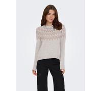 Strickpullover ONLY "ONLFRY LS JQ GLITTER O-NECK CC KNT", Damen, Gr. L, pumice stone pattern:melange, rose gold glitter, Strick, Obermaterial: 56% Polyacryl, 22% Polyester, 21% metallisierte Fasern, 1