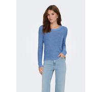 Strickpullover ONLY "ONLGEENA XO L/S PULLOVER KNT NOOS", Damen, Gr. L, riviera, Strick, Obermaterial: 65% Polyacryl, 35% Polyamid, unifarben, regular fit Po-bedeckend, Rundhals, Rippstrickbündchen, Pu