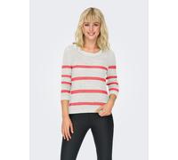 Only Pullover ONLGEENA XO Langarm Materialmix Regular Fit Damen Weiß L