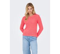 Strickpullover ONLY "ONLGEENA XO L/S PULLOVER KNT NOOS", Damen, Gr. M, pink (sugar coral), Strick, Obermaterial: 65% Polyacryl, 35% Polyamid, unifarben, regular fit Po-bedeckend, Rundhals, Rippstrickb