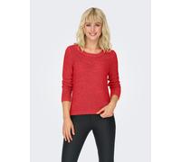 Strickpullover ONLY "ONLGEENA XO L/S PULLOVER KNT NOOS", Damen, Gr. XL, rot (dubarry), Strick, Obermaterial: 65% Polyacryl, 35% Polyamid, unifarben, regular fit Po-bedeckend, Rundhals, Rippstrickbündc