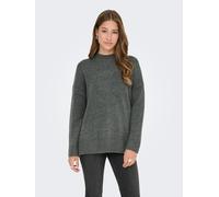 Strickpullover ONLY "ONLHAZEL LS HIGHNECK OVERS PULL KNT NOOS", Damen, Gr. M, grün (balsam grün detail:melange), Strick, Obermaterial: 93% Polyester, 4% Nylon, 3% Elasthan, meliert, modisch, oversize 