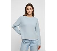 Strickpullover ONLY "ONLIBI LS RIB LOOSE PULLOVER CC KNT", Damen, Gr. M, cashmere blau detail:melange, Strick, Obermaterial: 50% Viskose, 27% Nylon, 23% Polyester, meliert, relaxed fit normal, Rundhal