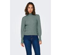 Strickpullover ONLY "ONLKATIA L/S HIGHNECK PULLOVER KNT NOOS", Damen, Gr. S, pineneedle detail:with melange, Strick, Obermaterial: 50% Viskose, 27% Nylon, 23% Polyester, meliert, regular fit normal, h