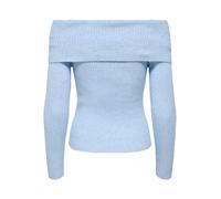 Strickpullover ONLY "ONLKATIA LIFE LS OFF SHOULDER KNT NOOS", Damen, Gr. M (38), blau (kentucky blau detail:melange), Strick, Obermaterial: 50% Viskose, 27% Nylon, 23% Polyester, meliert, regular fit