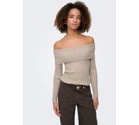 ONLY - Schulterfreier Strickpullover Katia in Sandbeige M Regular Fit