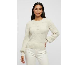 Strickpullover ONLY "ONLKATIA LS STRUCTURE O-NECK PULL CC KNT", Damen, Gr. S, baby's breath, Strick, Obermaterial: 50% Viskose, 27% Nylon, 23% Polyester, unifarben, regular fit normal, Rundhals, Rippb