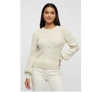 Strickpullover ONLY "ONLKATIA LS STRUCTURE O-NECK PULL CC KNT", Damen, Gr. XS, beige (baby's breath), Strick, Obermaterial: 50% Viskose, 27% Nylon, 23% Polyester, unifarben, regular fit normal, Rundha