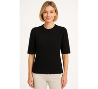 Strickpullover ONLY "ONLKATIA SS STRUCTURE O-NECK CC KNT", Damen, Gr. L, schwarz, Strick, Obermaterial: 50% Viskose, 27% Nylon, 23% Polyester, unifarben, regular fit, Rundhals, Pullover Strickpullover