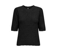 Strickpullover ONLY "ONLKATIA SS STRUCTURE O-NECK CC KNT", Damen, Gr. S, schwarz, Strick, Obermaterial: 50% Viskose, 27% Nylon, 23% Polyester, unifarben, regular fit, Rundhals, Pullover Strickpullover