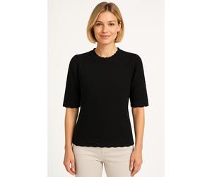 Strickpullover ONLY "ONLKATIA SS STRUCTURE O-NECK CC KNT", Damen, Gr. XS, schwarz, Strick, Obermaterial: 50% Viskose, 27% Nylon, 23% Polyester, unifarben, regular fit, Rundhals, Pullover Strickpullove