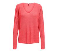 Strickpullover ONLY "ONLLECIA LIFE LS LOOSE V-NECK CC KNT", Damen, Gr. XS (34), dubarry detail:melange, Strick, Obermaterial: 50% Viskose, 28% Polyester, 20% Nylon, 2% sonstige Fasern, meliert, regula