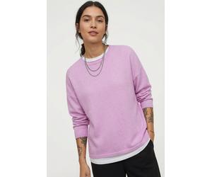 Strickpullover ONLY "ONLLOYAL AMALIO LIFE LS O-NECK KNT NOOS", Damen, Gr. M, super pink detail:melange, Strick, Obermaterial: 80% Polyester, 20% Nylon, meliert, bequem normal, Rundhals, Pullover Stric