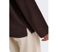 Strickpullover ONLY "ONLLOYAL AMALIO LIFE LS O-NECK KNT NOOS", Damen, Gr. S, chocolate torte detail:melange, Strick, Obermaterial: 80% Polyester, 20% Nylon, meliert, bequem normal, Rundhals, Pullover