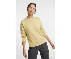 Strickpullover ONLY "ONLLOYAL AMALIO LIFE LS O-NECK KNT NOOS", Damen, Gr. S, sunlight detail:melange, Strick, Obermaterial: 80% Polyester, 20% Nylon, meliert, bequem normal, Rundhals, Pullover Strickp