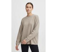 Strickpullover ONLY "ONLLOYAL AMALIO LIFE LS O-NECK KNT NOOS", Damen, Gr. XS, beige detail:melange, Strick, Obermaterial: 80% Polyester, 20% Nylon, meliert, bequem normal, Rundhals, Pullover Strickpul