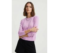 Strickpullover ONLY "ONLLOYAL LS ONECK KNT NOOS", Damen, Gr. S, super pink detail:melange, Strick, Obermaterial: 80% Polyester, 20% Nylon, meliert, normal, Rundhals, Pullover Strickpullover, Materialm
