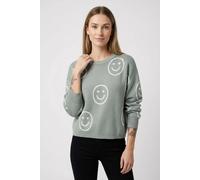 Strickpullover ONLY "ONLMONTANA LS JQ O-NECK CC KNT", Damen, Gr. M, grün (jadeite pattern), Strick, Obermaterial: 82% Viskose, 18% Nylon, gemustert, regular fit normal, Rundhals, Rippbündchen, Pullove