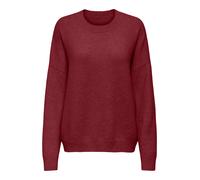 Strickpullover ONLY "ONLRENE LIFE LS O-NECK CC KNT", Damen, Gr. L, rot (cabernet detail:melange), Strick, Obermaterial: 65% Polyester, 13% Nylon, 13% Polyacryl, 6% Wolle, 3% Elasthan, meliert, regular