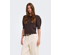 Strickpullover ONLY "ONLRICA LIFE 2/4 PULLOVER KNT NOOS", Damen, Gr. M, braun (chocolate torte detail:melange), Strick, Obermaterial: 93% Polyester, 4% Nylon, 3% Elasthan, meliert, regular fit hüftlan