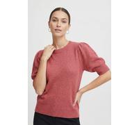 Strickpullover ONLY "ONLRICA LIFE 2/4 PULLOVER KNT NOOS", Damen, Gr. S, rot (mineral rot detail:melange), Strick, Obermaterial: 93% Polyester, 4% Nylon, 3% Elasthan, meliert, regular fit hüftlang, Run