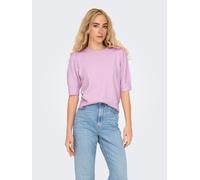 Strickpullover ONLY "ONLRICA LIFE 2/4 PULLOVER KNT NOOS", Damen, Gr. XL, pastel lavender detail:with melange, Strick, Obermaterial: 93% Polyester, 4% Nylon, 3% Elasthan, meliert, regular fit hüftlang,
