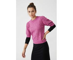 Strickpullover ONLY "ONLRICA LIFE 2/4 PULLOVER KNT NOOS", Damen, Gr. XS, raspberry rose detail:with melange, Strick, Obermaterial: 93% Polyester, 4% Nylon, 3% Elasthan, meliert, regular fit hüftlang,