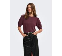 Strickpullover ONLY "ONLRICA LIFE 2/4 PULLOVER KNT NOOS", Damen, Gr. XS, rot (zinfandel detail:melange), Strick, Obermaterial: 93% Polyester, 4% Nylon, 3% Elasthan, meliert, regular fit hüftlang, Rund
