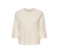 Strickpullover ONLY "ONLSIMONI 3/4 PULLOVER KNT NOOS", Damen, Gr. S, birch detail:melange, Strick, Obermaterial: 74% Polyacryl, 24% Polyester, 2% Elasthan, meliert, regular fit hüftlang, Rundhals, wei